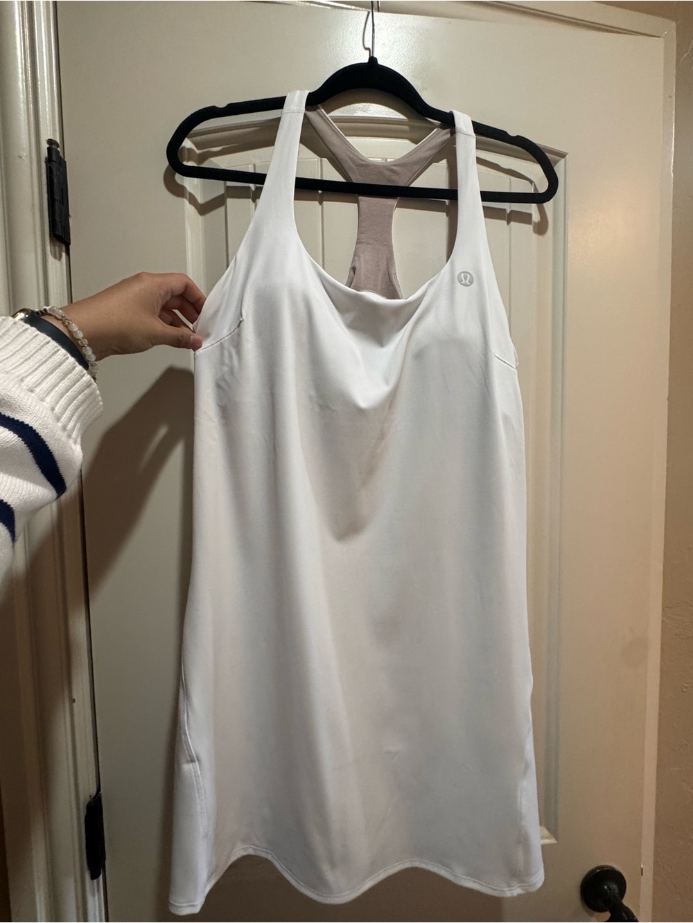 lululemon athletica White Athletic Tank Dress with Built-In Lining